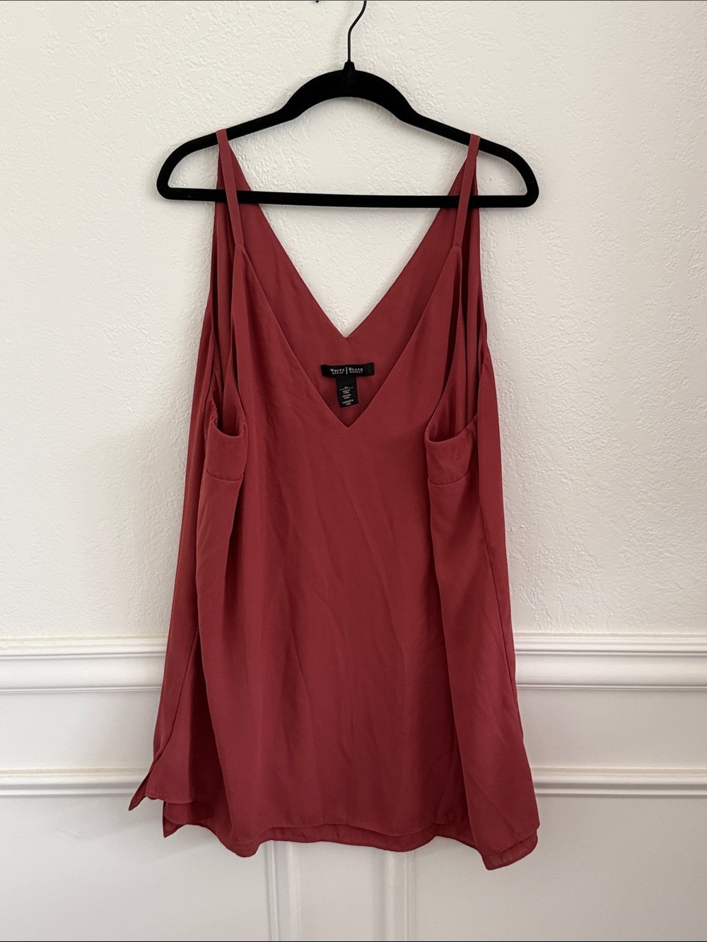White House Black Market Rust Spaghetti-Strap V-Neck Cami